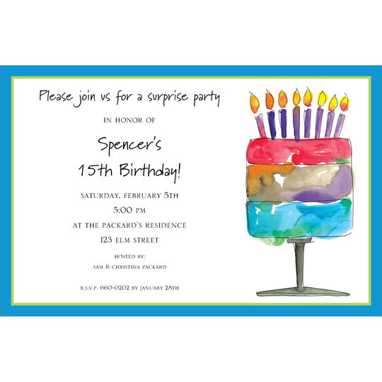 Watercolor Cake Invitations